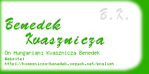 benedek kvasznicza business card